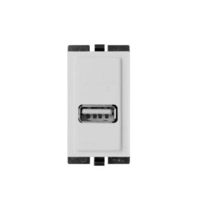 DADO CARGADOR USB TIPO A 1 MODULO  S17 BLANCO SINTHESI