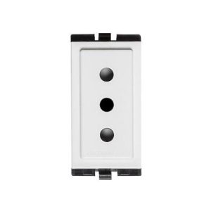 DADO TOMACORRIENTE TRES EN LINEA CON TIERRA DE 1 MODULO S17 BLANCO SINTHESI