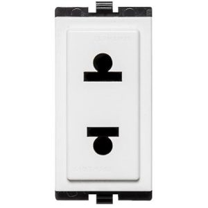 DADO TOMACORRIENTE SIMPLE EUROAMERICANO DE 1 MODULO S17 BLANCO SINTHESI