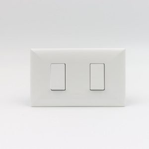 INTERRUPTOR DOBLE S17 PLACA BLANCA Y DADOS BLANCOS SINTHESI