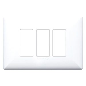 INTERRUPTOR CONMUTADOR DE 3 VIAS TRIPLE S17 PLACA BLANCA Y DADOS BLANCOS SINTHESI