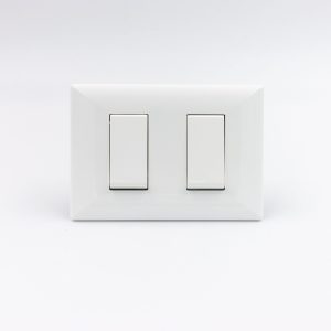 INTERRUPTOR DOBLE S22 PLACA BLANCA Y DADOS BLANCOS SINTHESI