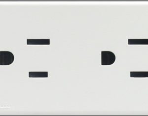 DADO TOMACORRIENTE DUPLEX AMERICANO CON TIERRA DE 3 MODULOS S22 BLANCO SINTHESI