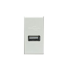 DADO CARGADOR USB TIPO A 1 MODULO  S22 BLANCO SINTHESI