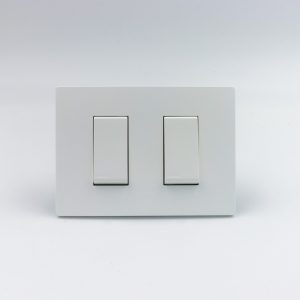 INTERRUPTOR DOBLE S33 PLACA BLANCA MATE Y DADOS S22 BLANCOS SINTHESI