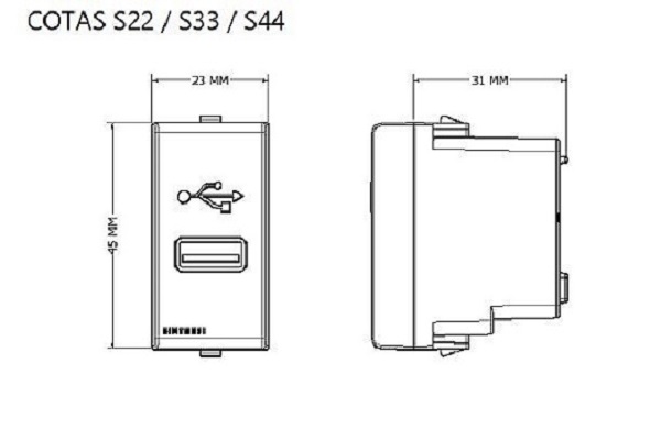 TOMACORRIENTE DOBLE (01 UNIVERSAL CON TIERRA + 01 CARGADOR USB TIPO A) S33 PLACA ARENA Y DADOS S22 BLANCOS SINTHESI - Imagen 2