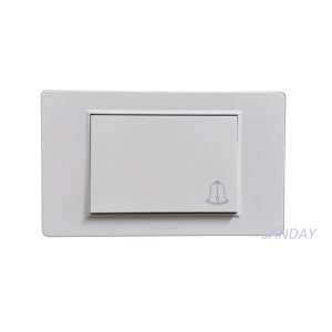 PULSADOR PARA TIMBRE TECLON PLACA BLANCA Y DADO BLANCO SANDAY