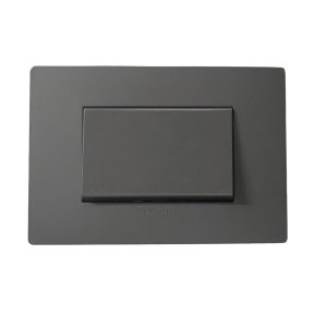 PULSADOR PARA TIMBRE SIMPLE TECLON S33 PLACA CARBON Y DADO S22 NOIR SINTHESI